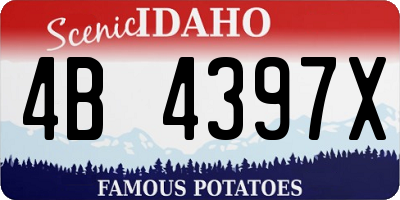 ID license plate 4B4397X
