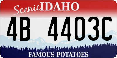 ID license plate 4B4403C