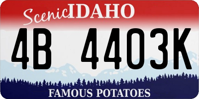ID license plate 4B4403K