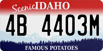 ID license plate 4B4403M