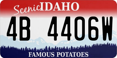 ID license plate 4B4406W