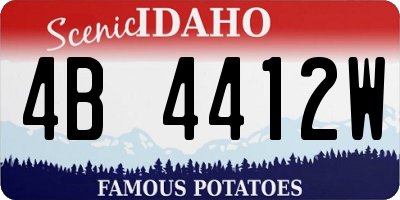ID license plate 4B4412W