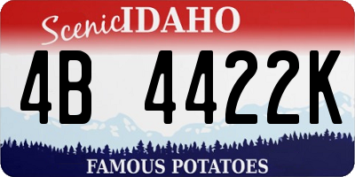 ID license plate 4B4422K