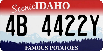ID license plate 4B4422Y