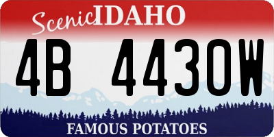 ID license plate 4B4430W
