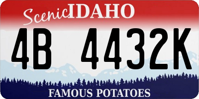 ID license plate 4B4432K