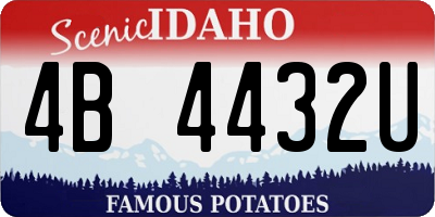 ID license plate 4B4432U