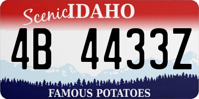 ID license plate 4B4433Z