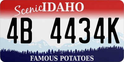 ID license plate 4B4434K