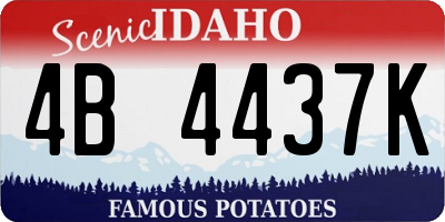 ID license plate 4B4437K