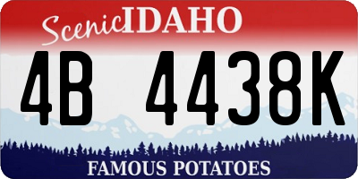 ID license plate 4B4438K