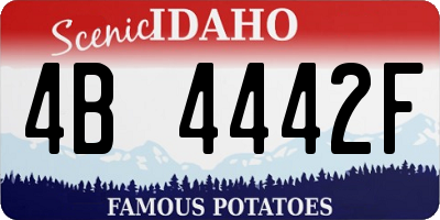 ID license plate 4B4442F