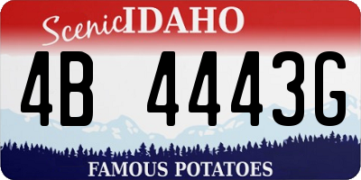 ID license plate 4B4443G