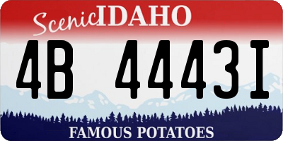 ID license plate 4B4443I