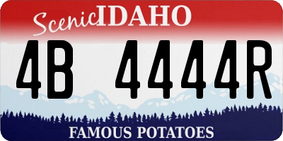 ID license plate 4B4444R