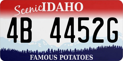 ID license plate 4B4452G