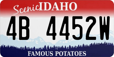 ID license plate 4B4452W