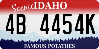 ID license plate 4B4454K