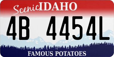 ID license plate 4B4454L