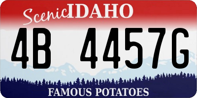 ID license plate 4B4457G