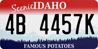 ID license plate 4B4457K