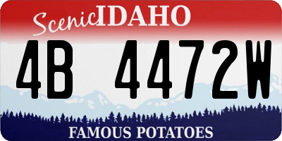 ID license plate 4B4472W