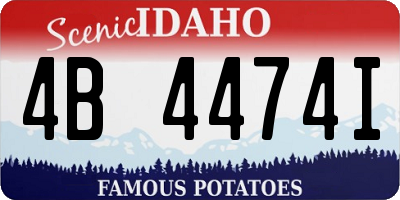 ID license plate 4B4474I