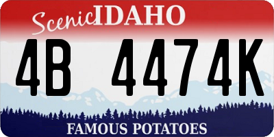 ID license plate 4B4474K