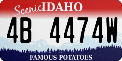 ID license plate 4B4474W
