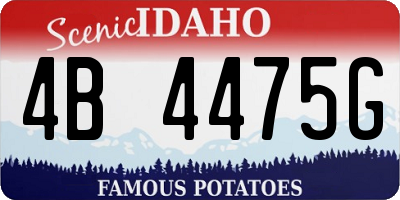 ID license plate 4B4475G
