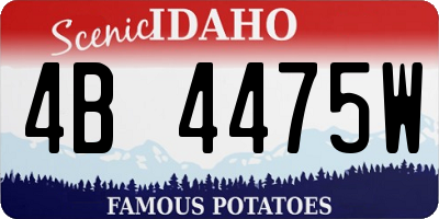ID license plate 4B4475W