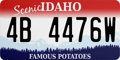 ID license plate 4B4476W