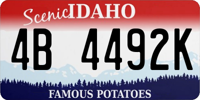 ID license plate 4B4492K
