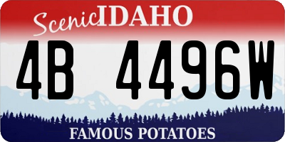 ID license plate 4B4496W