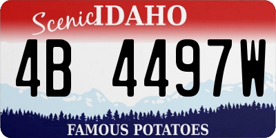 ID license plate 4B4497W