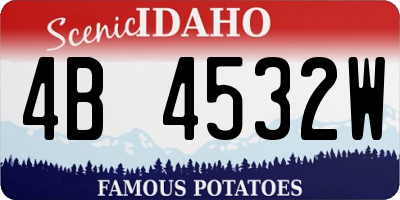 ID license plate 4B4532W
