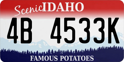 ID license plate 4B4533K