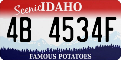 ID license plate 4B4534F