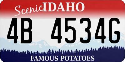 ID license plate 4B4534G