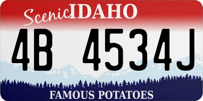 ID license plate 4B4534J