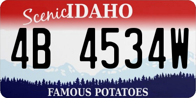 ID license plate 4B4534W