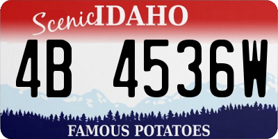 ID license plate 4B4536W