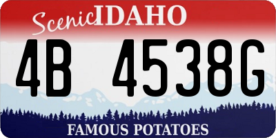 ID license plate 4B4538G
