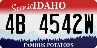 ID license plate 4B4542W