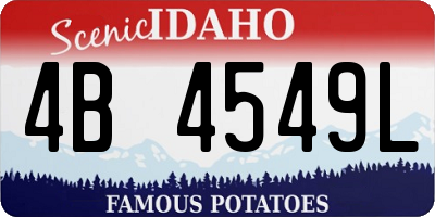 ID license plate 4B4549L