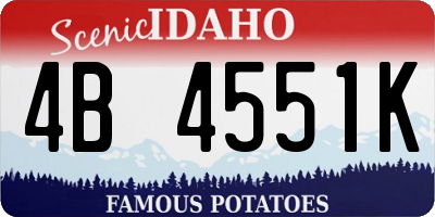 ID license plate 4B4551K