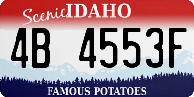 ID license plate 4B4553F