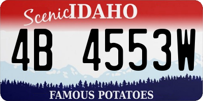 ID license plate 4B4553W