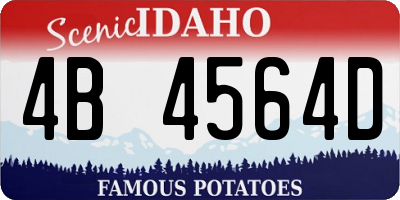 ID license plate 4B4564D