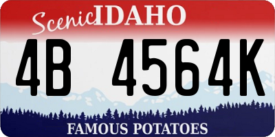 ID license plate 4B4564K